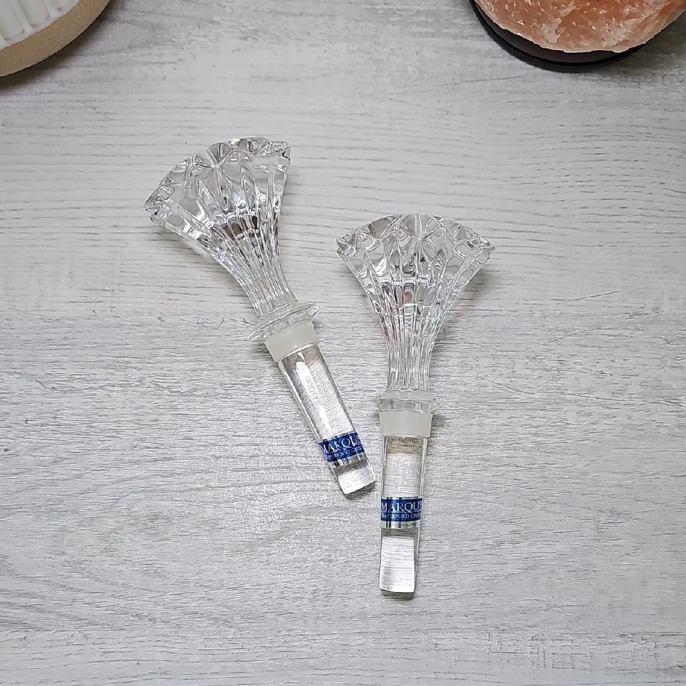 VTG Y2K Marquis by Waterford Brookside Pattern Crystal Wine Bottle Stoppers 5